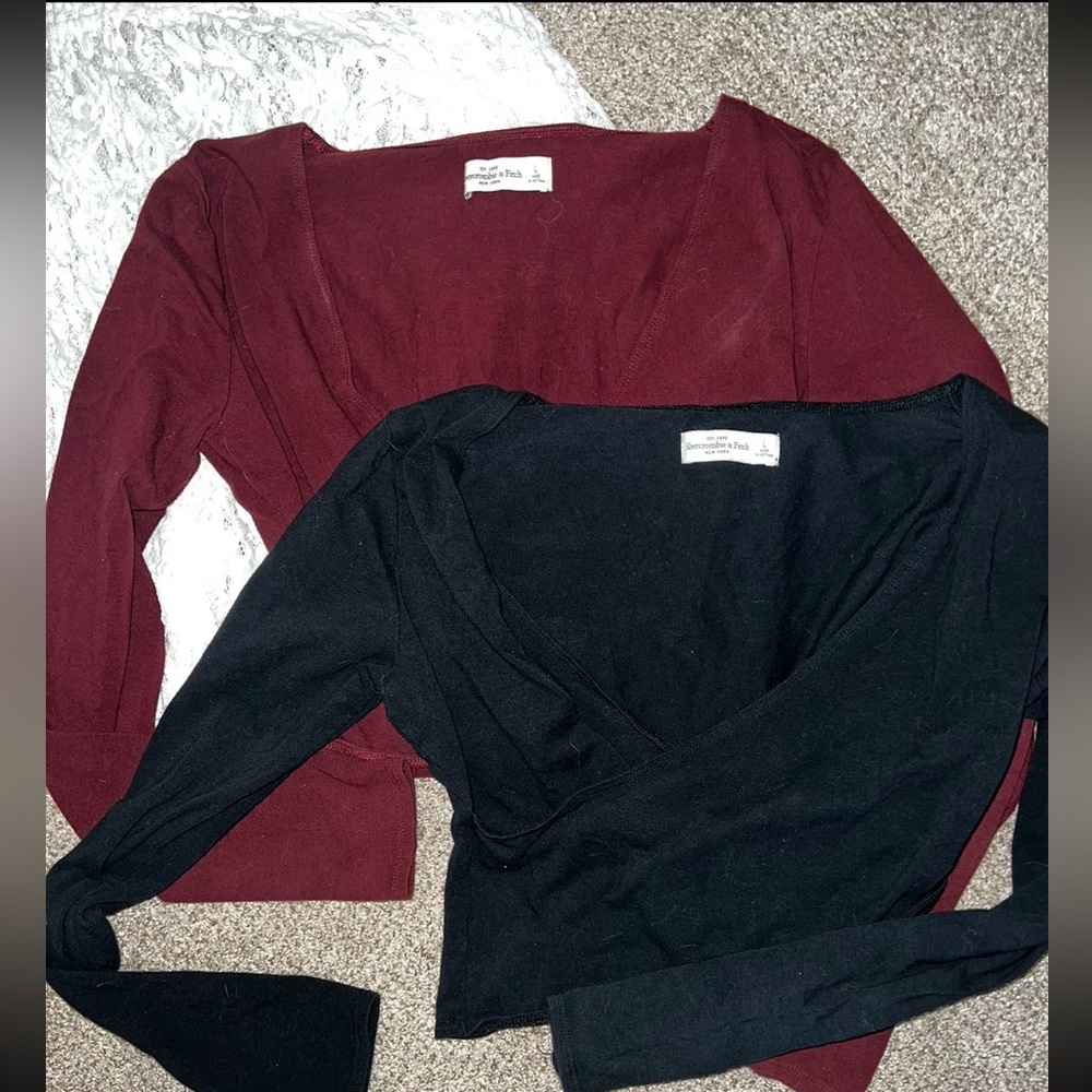 Abercrombie & Fitch Long Sleeve Crop Top Set